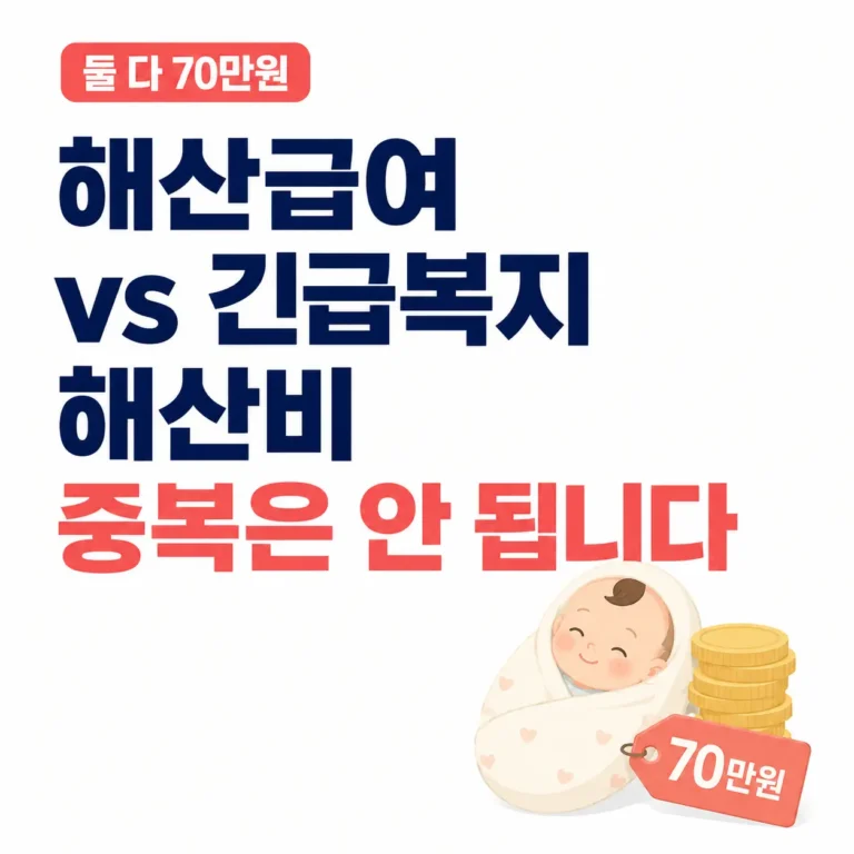 해산급여 긴급복지 해산지 중복 안되요