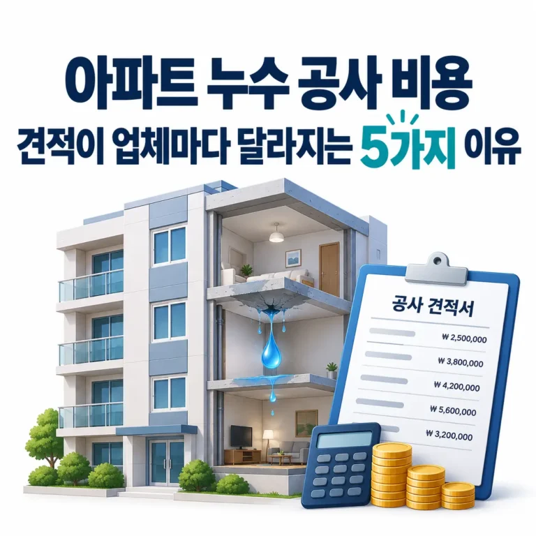 누수 공사 비용이 견적마다 달라진다면?