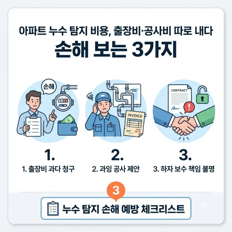 누수 탐지비용 출장비, 공사비는 어떻게 따로내나?