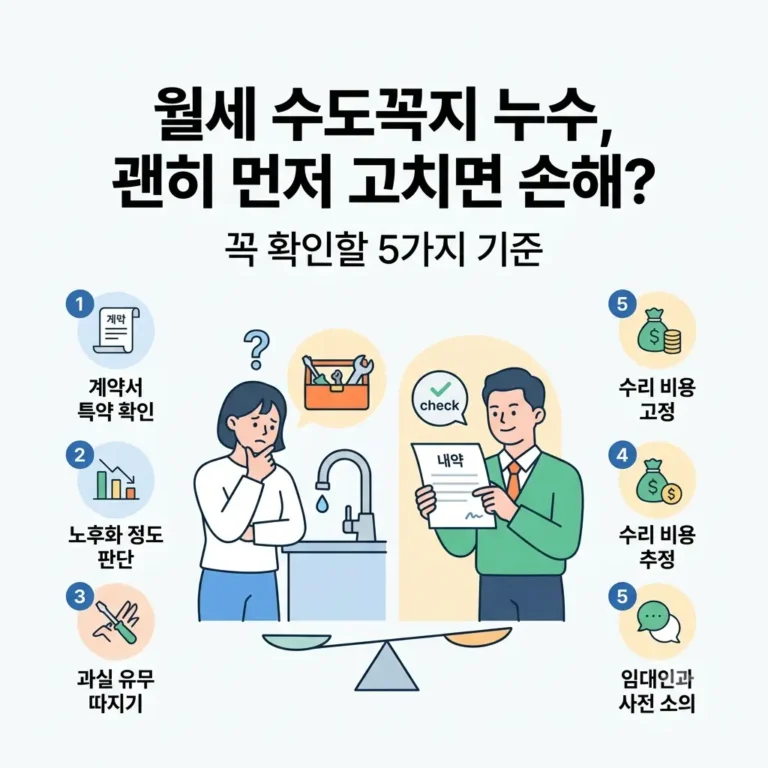 월세 수도꼭지 누수시에 어떻게 해야 할까