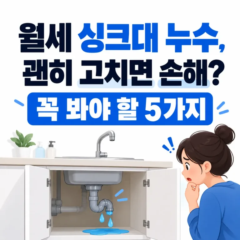 월세 싱크대 누수시에 어떻게 고쳐야할까