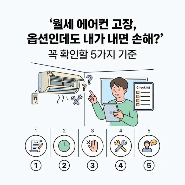 월세 에어컨 고장일때 옵션일대 내가 내야하나