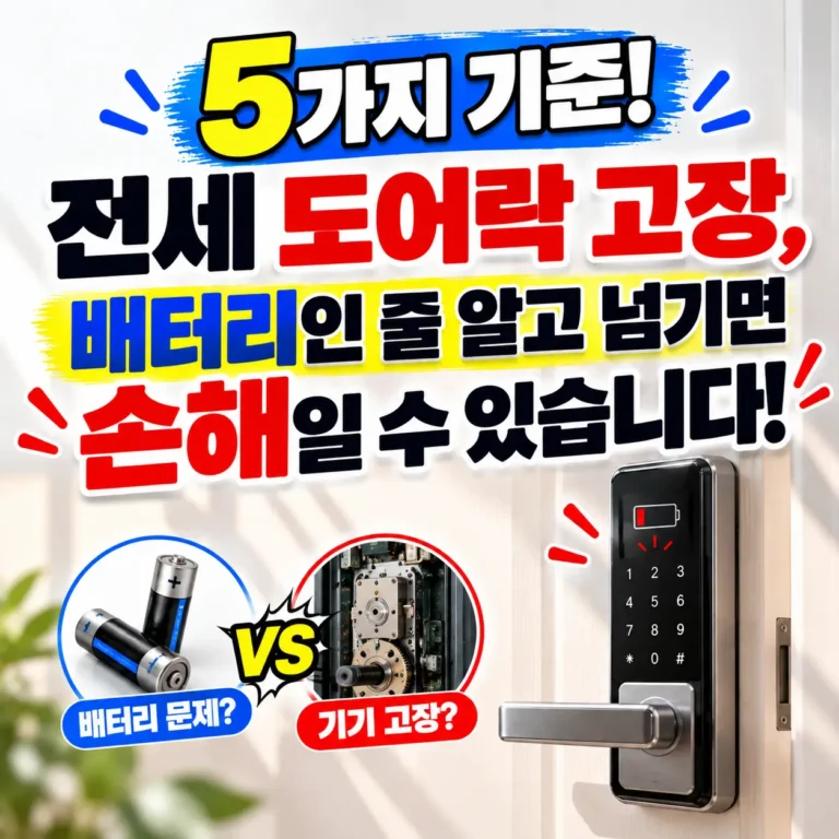 전세 도어락이 고장이 낫다면
