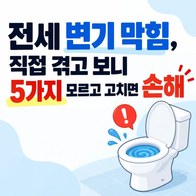 전세 변기가 막혔을 때 어떻게 해야할지 주의할점