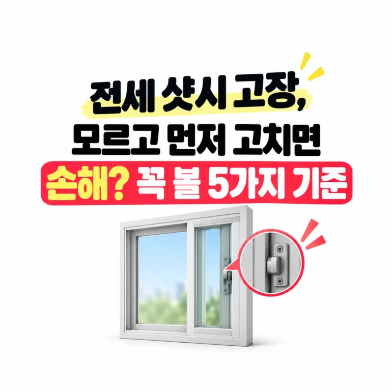 전세 샷시 교체비용을 어떻게 해야할까