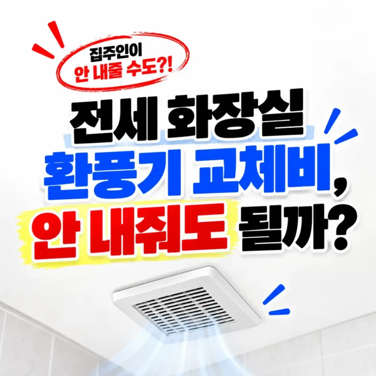 전세 환풍기 교체비는 어떻게 해야할까